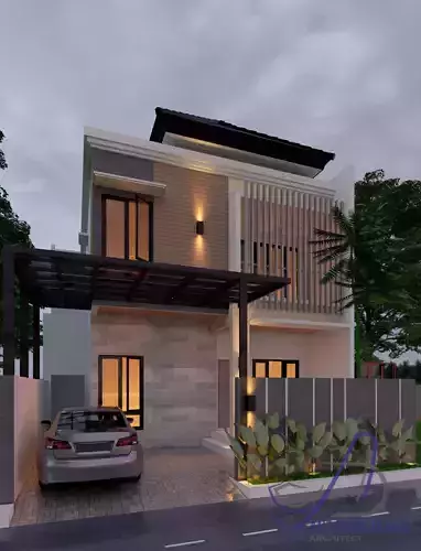 rumah 2 lantai  konsep minimalis modern
