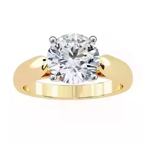 Printable 3D jewelry model of Solitaire Lady Ring with Diamond