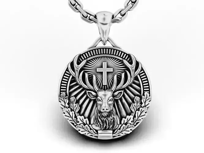St Hubertus Signet Pendant