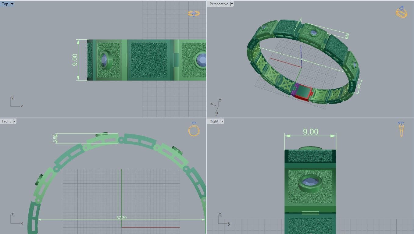 Bracelet 66217 3D print model_17