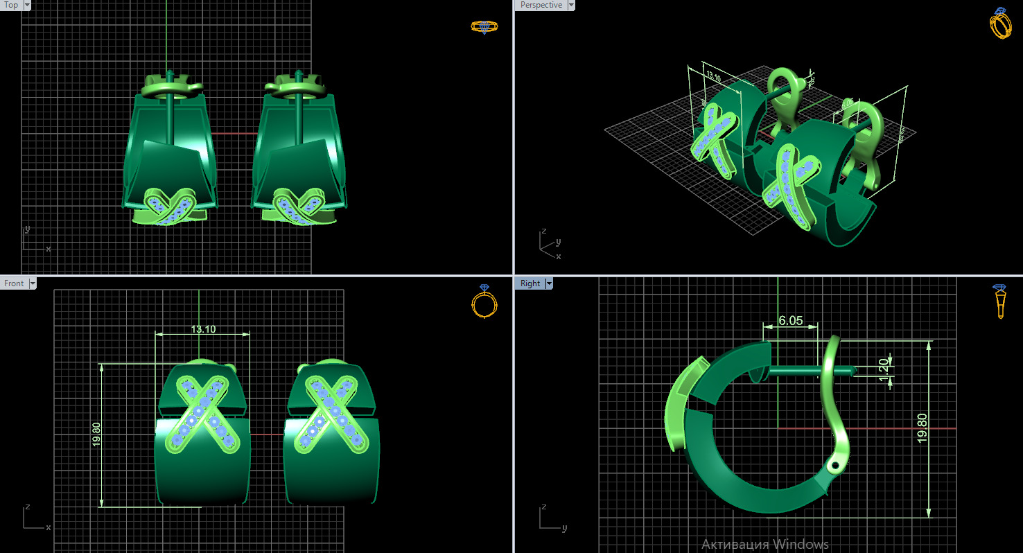 Earrings 31423 3D print model_20