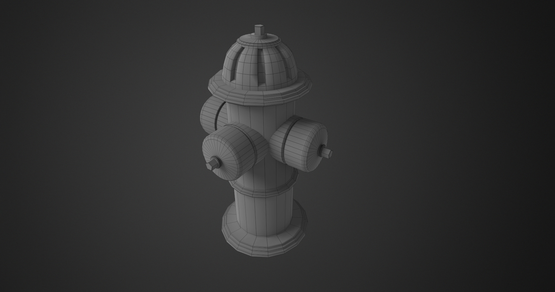 Fire hydrant Low-poly 3D model_4