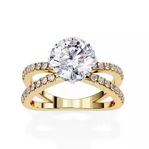 Printable 3D jewelry model of Solitaire Lady Ring with Diamond