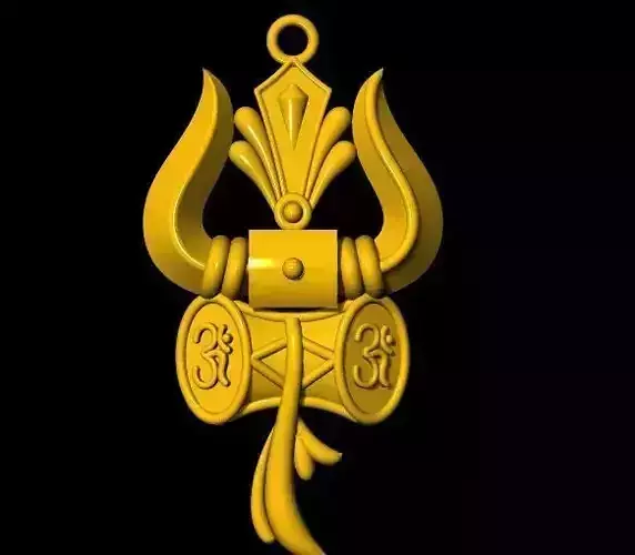 trishul pendant 3dm file