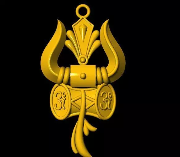 trishul pendant 3dm file 3D print model_0