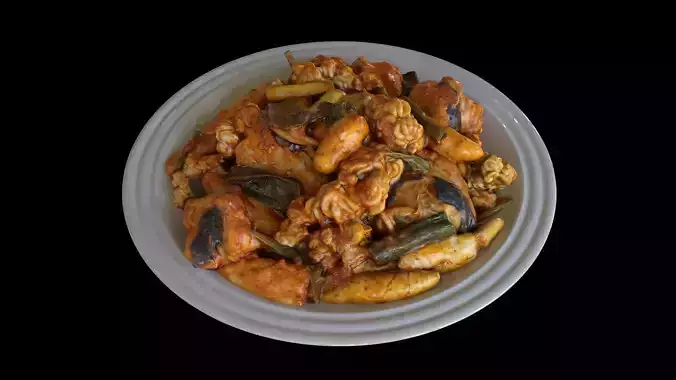 Korea Food Agujjim or Steamed Monkfish