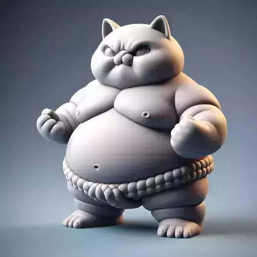 Sumo Cat Sculpture
