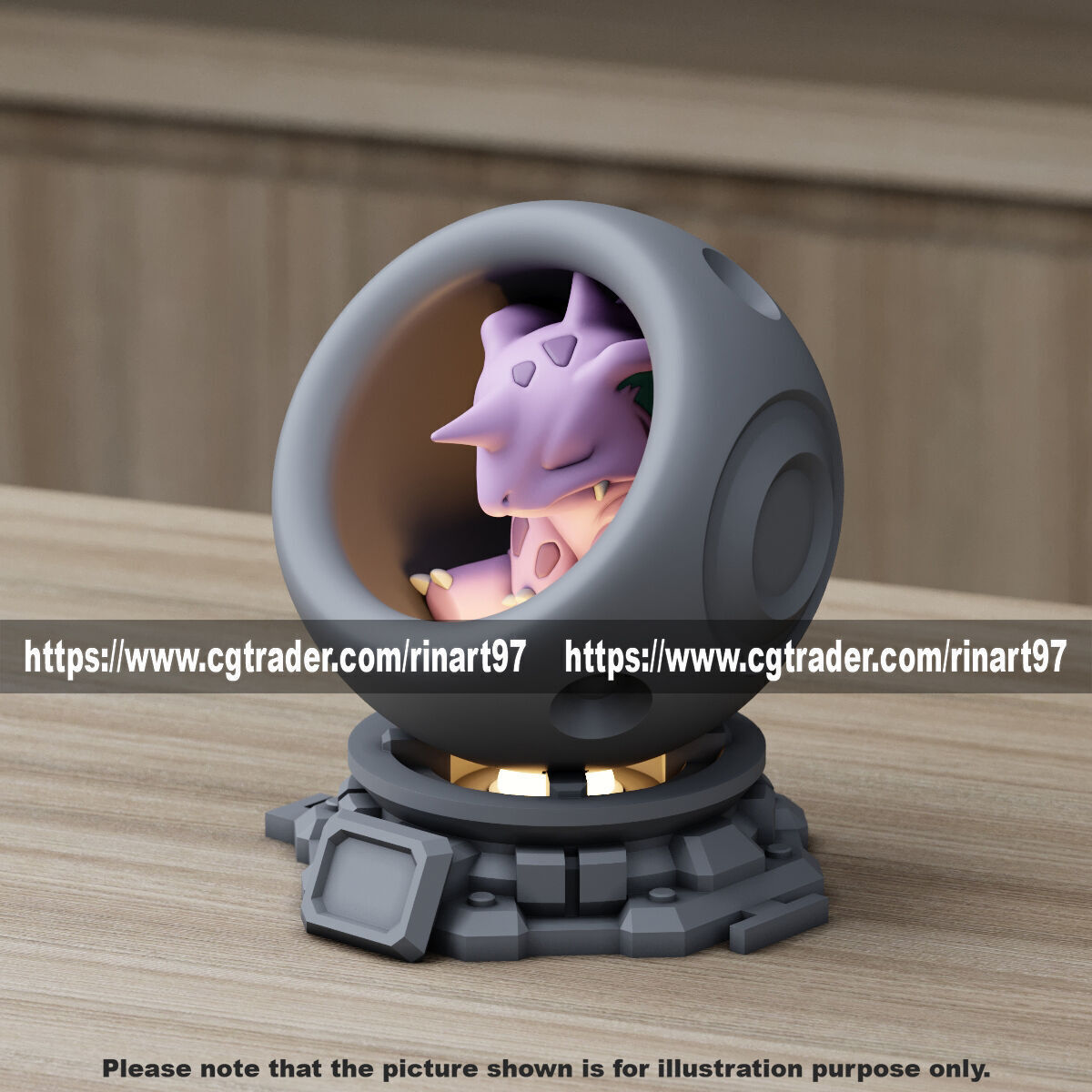 Nidorino in healing machine pods from pokemon 3D print model_8