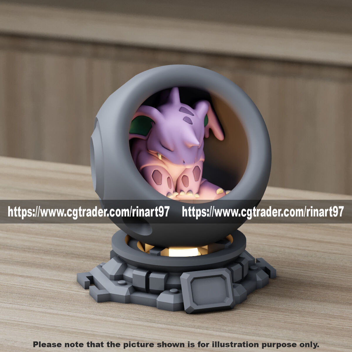 Nidorino in healing machine pods from pokemon 3D print model_4