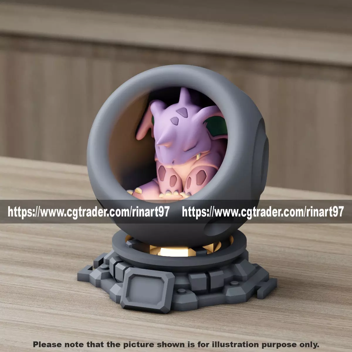 Nidorino in healing machine pods from pokemon 3D print model_0