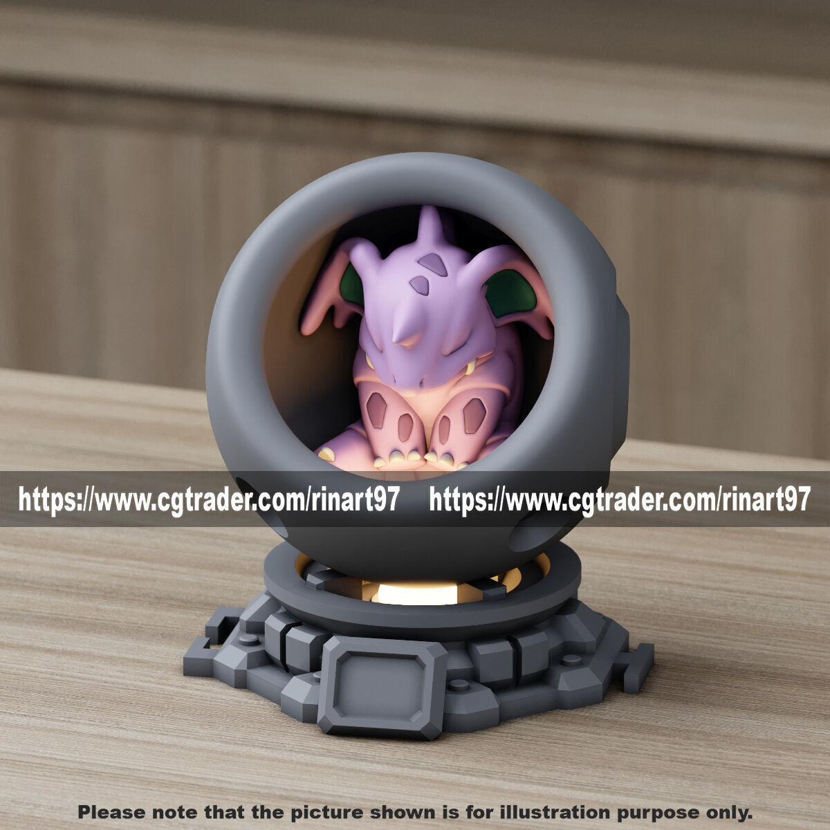 Nidorino in healing machine pods from pokemon 3D print model_1