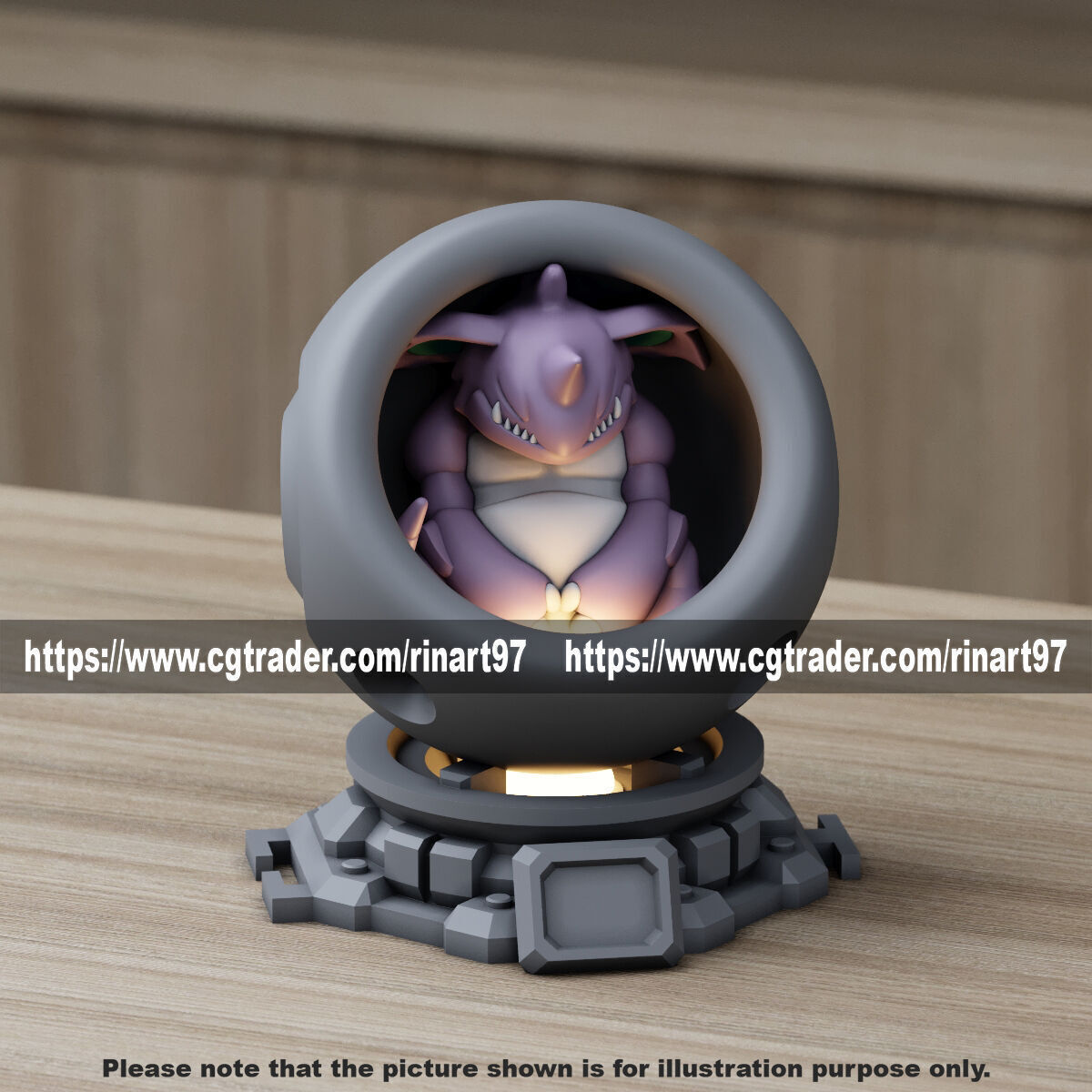 Nidoking in healing machine pods from pokemon 3D print model_3