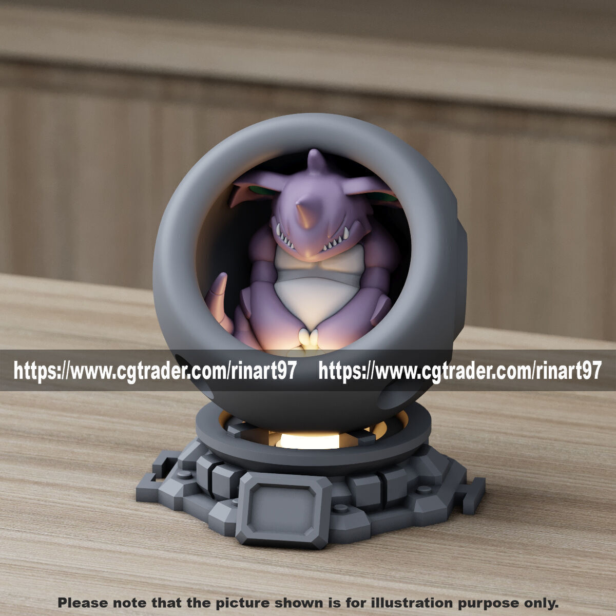 Nidoking in healing machine pods from pokemon 3D print model_1