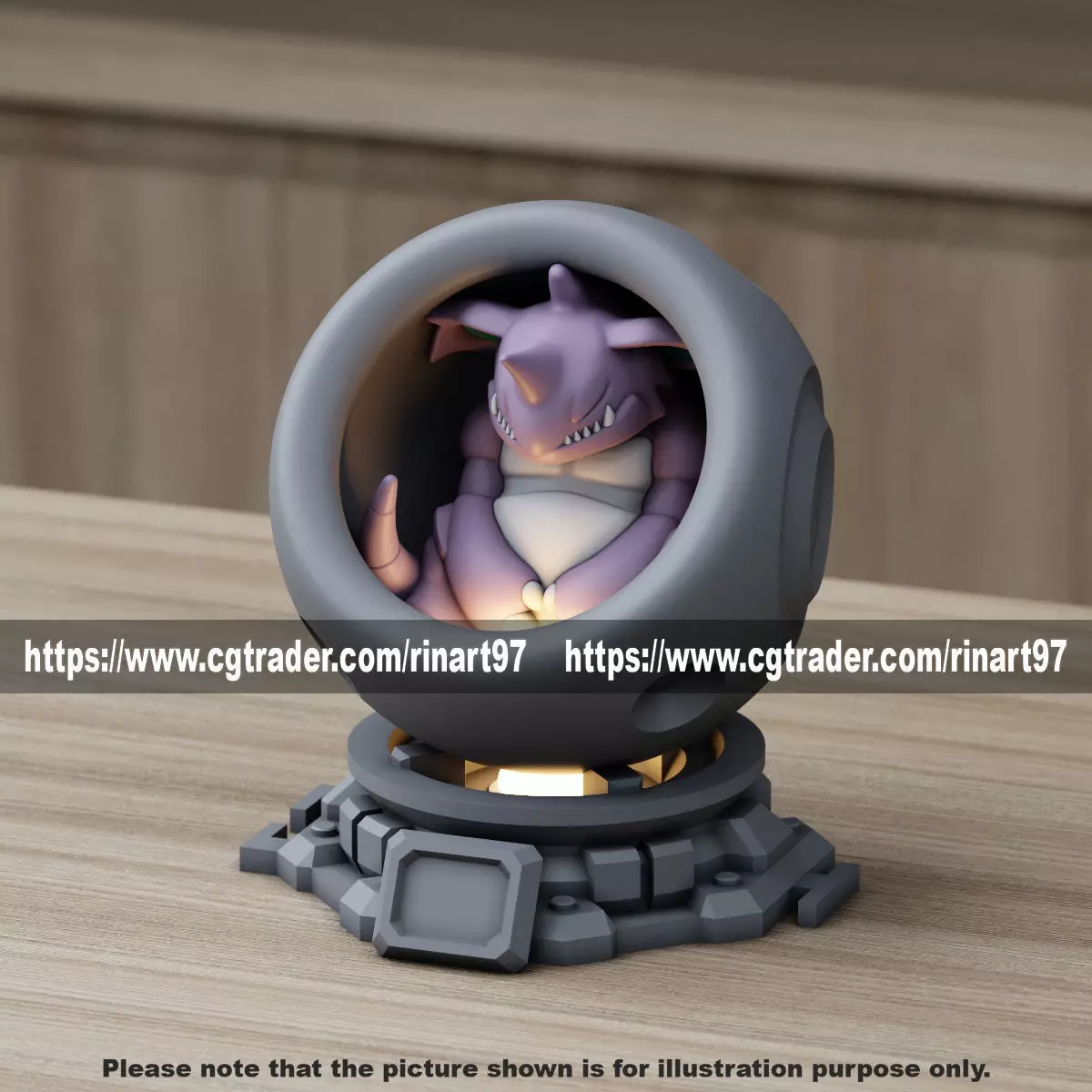 Nidoking in healing machine pods from pokemon 3D print model_0