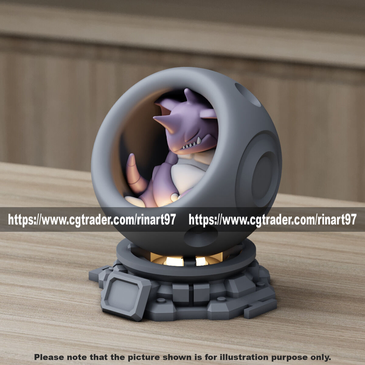 Nidoking in healing machine pods from pokemon 3D print model_7