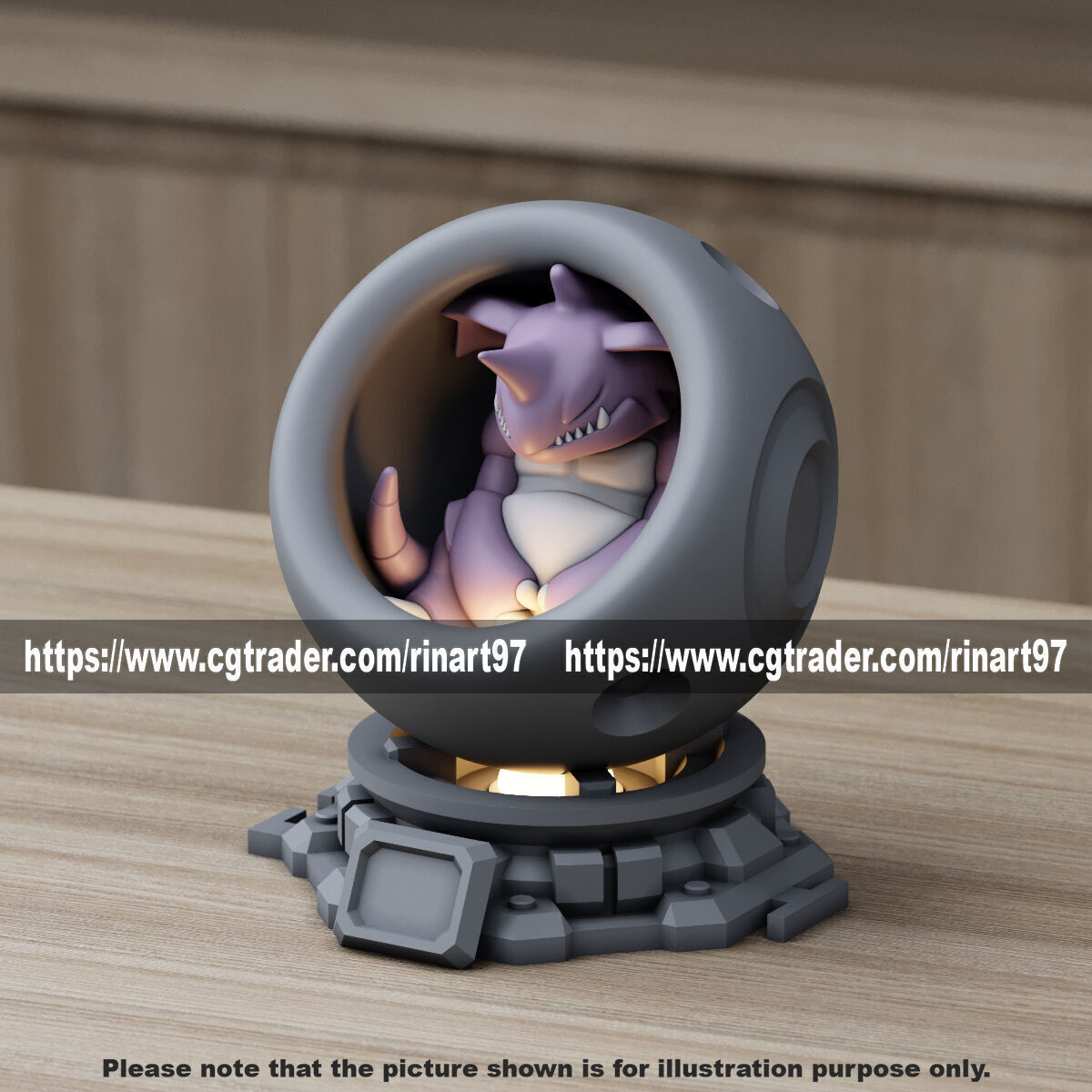 Nidoking in healing machine pods from pokemon 3D print model_6