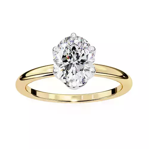 Printable 3D jewelry model of Solitaire Lady Ring with Diamond