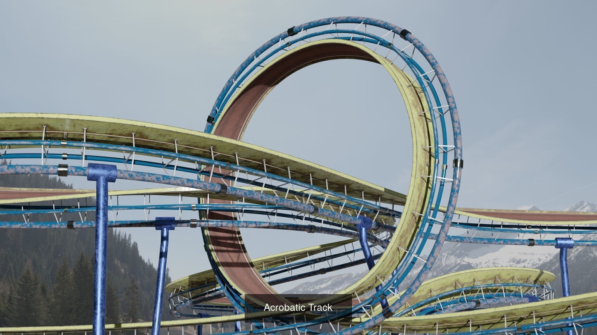 4 Ultra-Detailed 3D Stunt Tracks 3D Model Collection_2