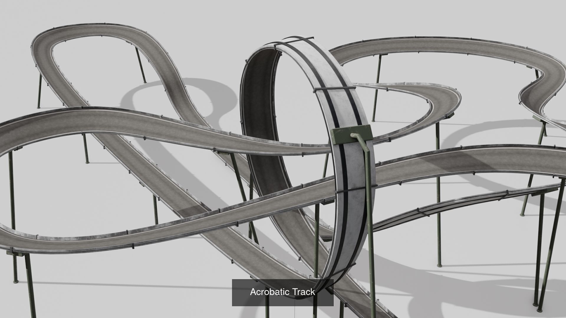 4 Ultra-Detailed 3D Stunt Tracks 3D Model Collection_4