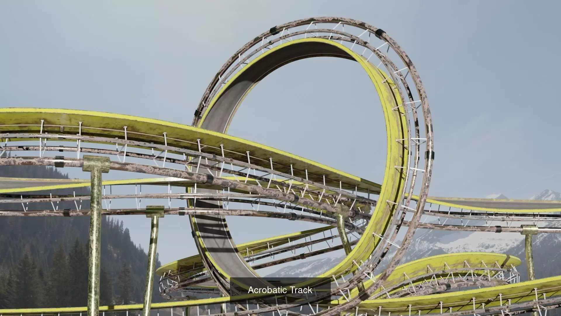 2 Ultra-Detailed 3D Stunt Tracks 3D Model 3D Model Collection_0