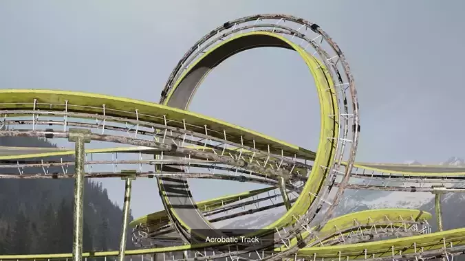 2 Ultra-Detailed 3D Stunt Tracks 3D Model 3D Model Collection