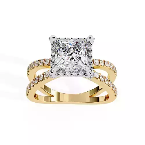 Printable 3D jewelry model of Solitaire Lady Ring with Diamond