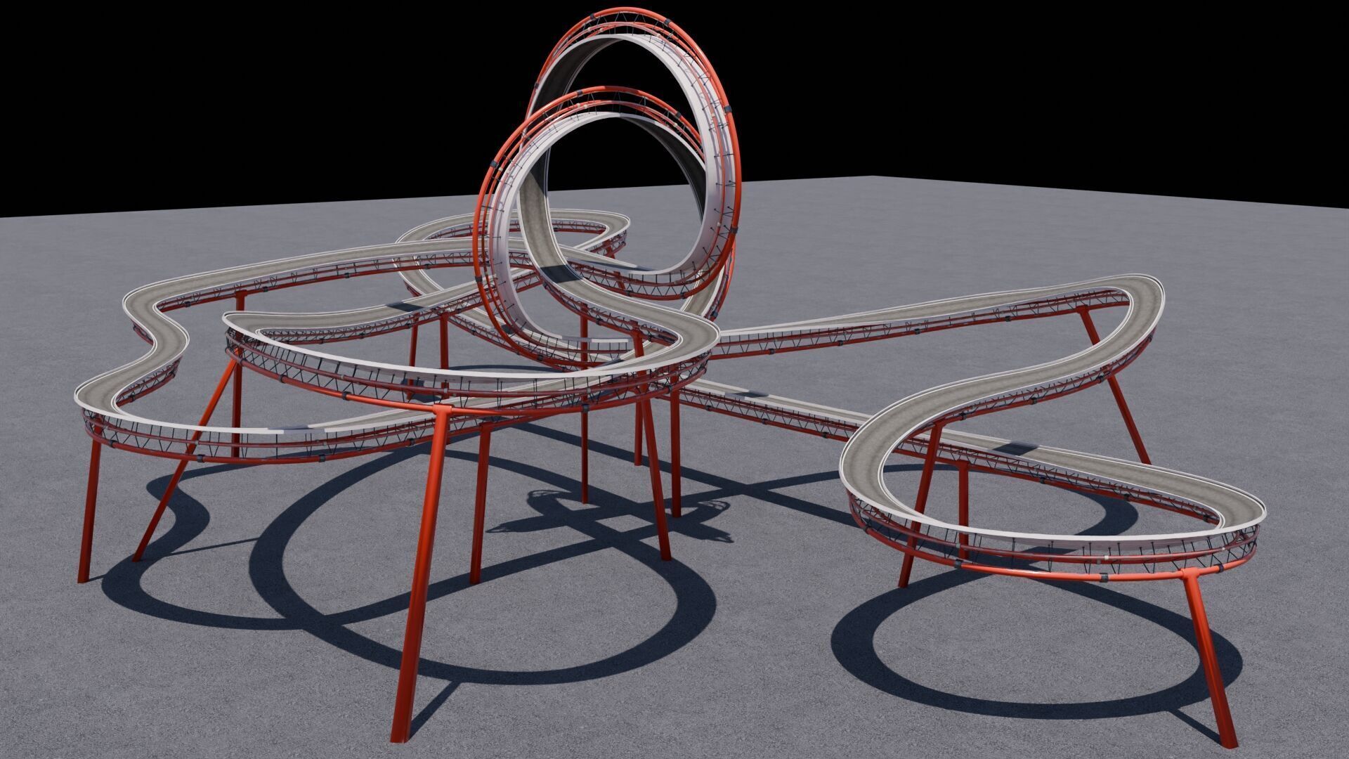 3D Stunt Track Acrobatic Track Low-poly 3D model_21