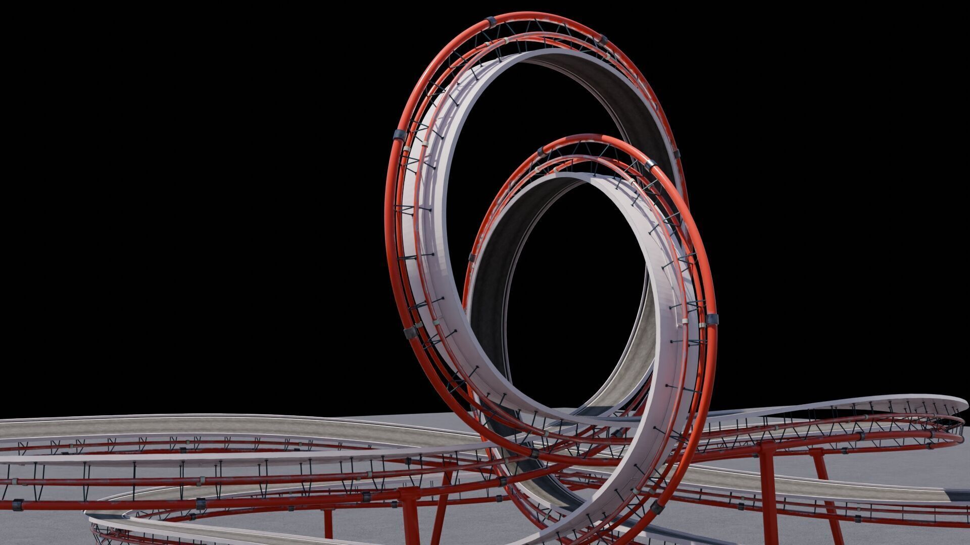 3D Stunt Track Acrobatic Track Low-poly 3D model_19