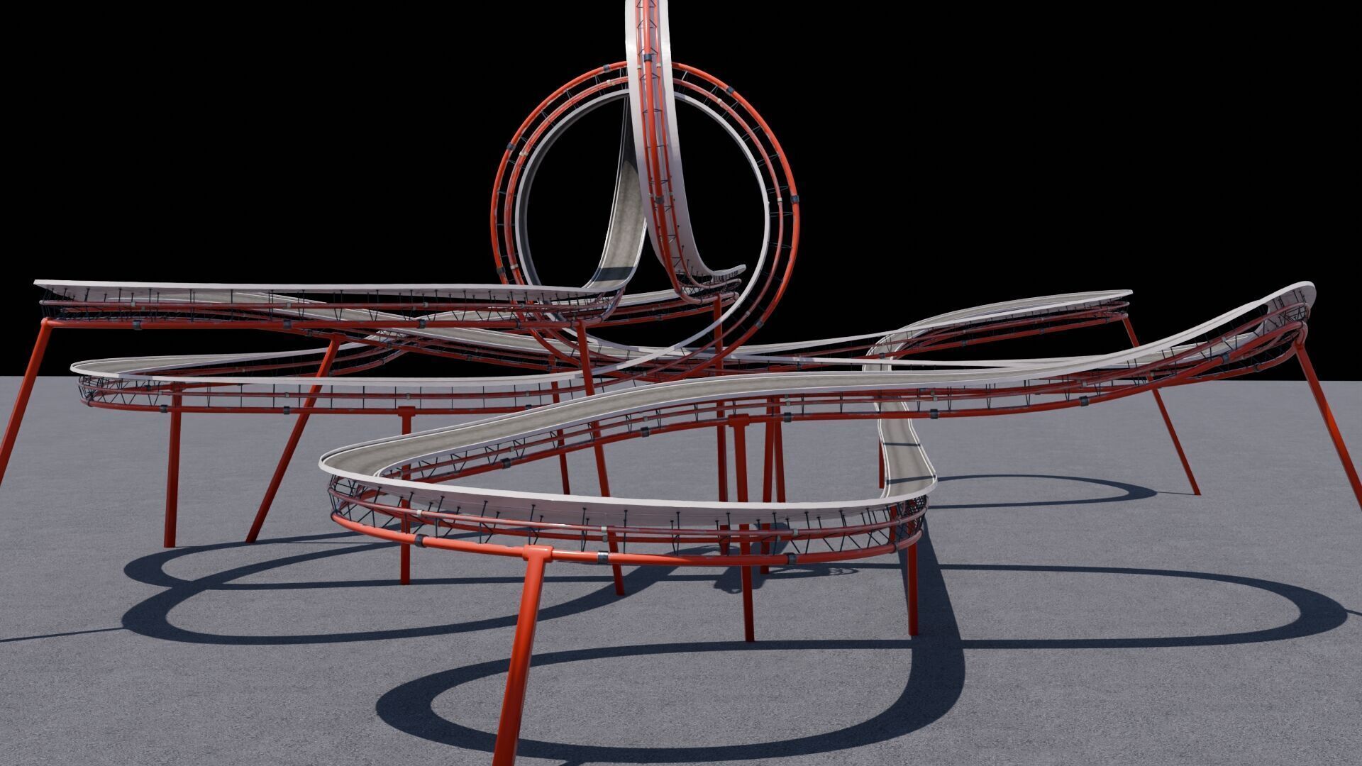 3D Stunt Track Acrobatic Track Low-poly 3D model_2