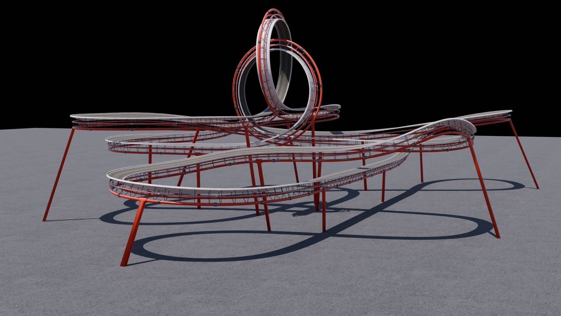 3D Stunt Track Acrobatic Track Low-poly 3D model_13