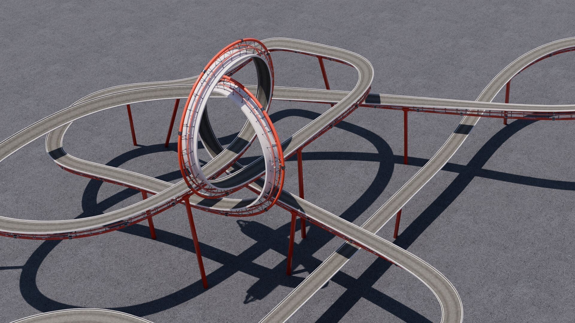 3D Stunt Track Acrobatic Track Low-poly 3D model_9