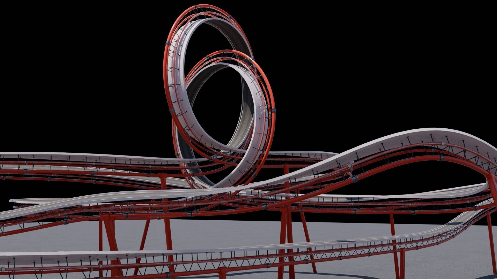 3D Stunt Track Acrobatic Track Low-poly 3D model_5