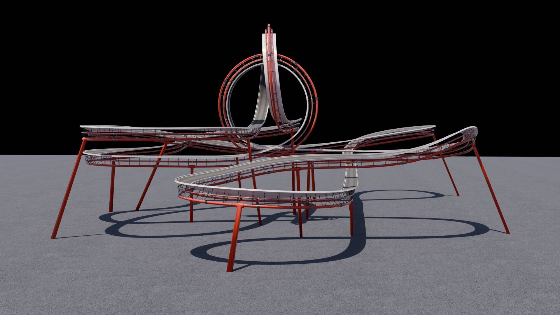 3D Stunt Track Acrobatic Track Low-poly 3D model_3