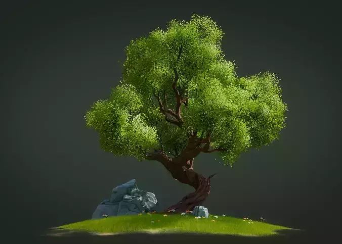 Cartoon Stylized Tree 3D model