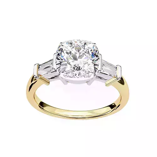 Printable 3D jewelry model of Solitaire Lady Ring with Diamond