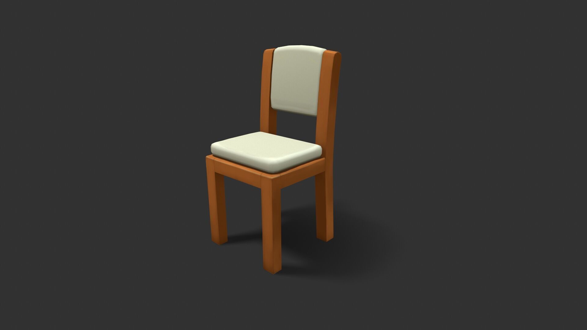 Stylized Handpainted Chair low poly Model Low-poly 3D model_2