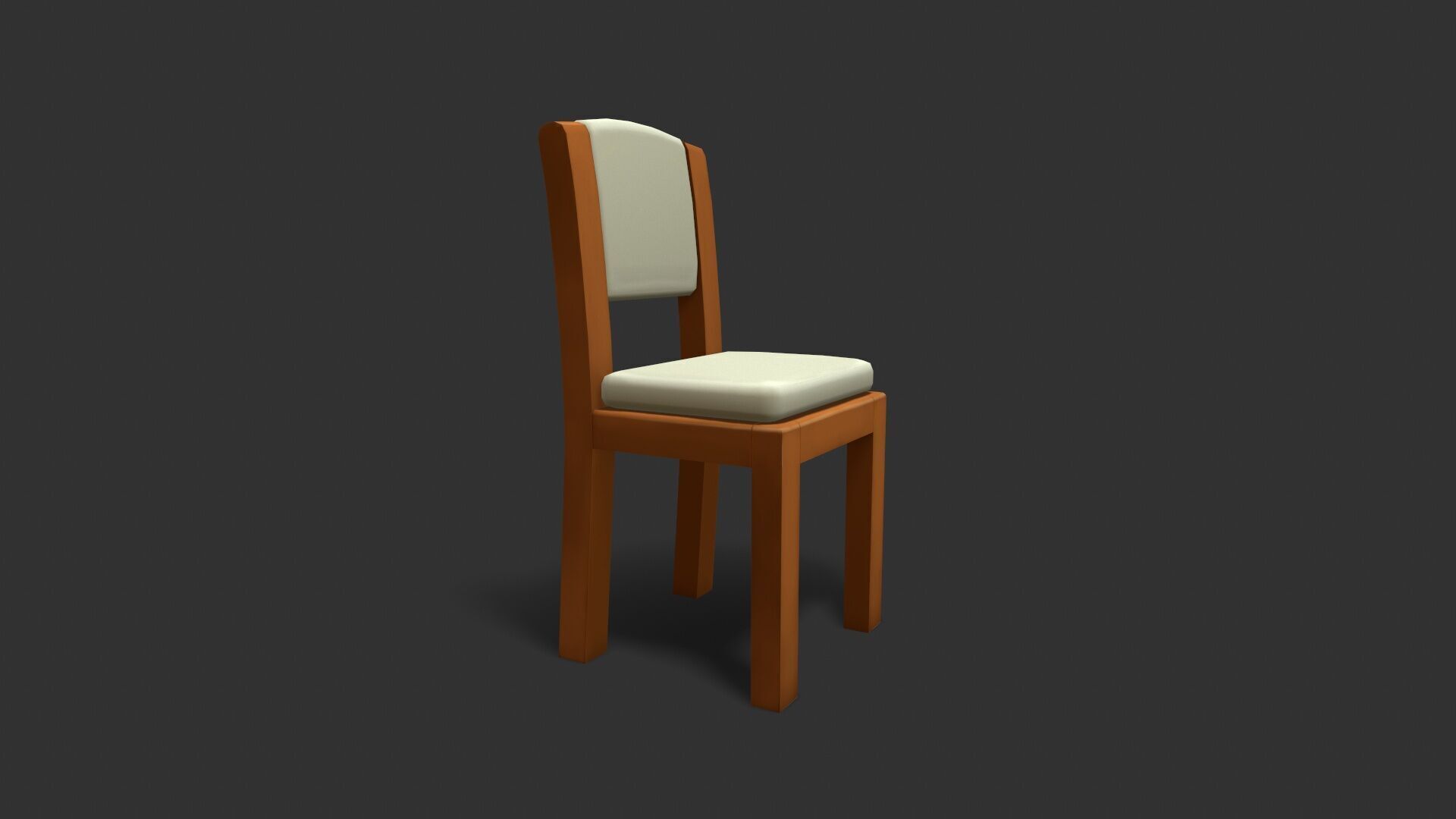 Stylized Handpainted Chair low poly Model Low-poly 3D model_4
