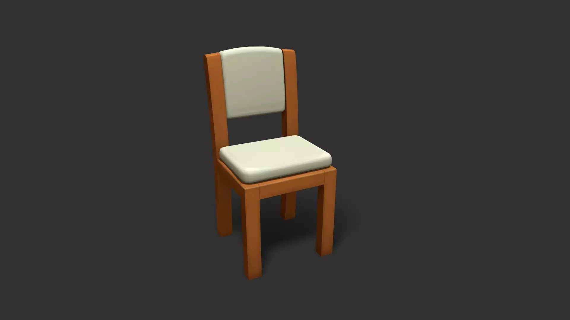 Stylized Handpainted Chair low poly Model Low-poly 3D model_0