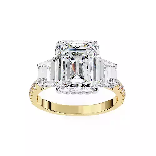 Printable 3D jewelry model of Solitaire Lady Ring with Diamond