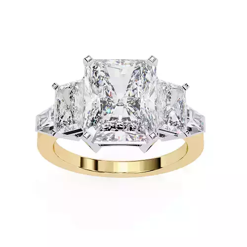 Printable 3D jewelry model of Solitaire Lady Ring with Diamond