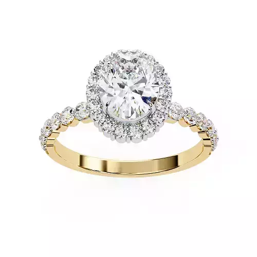 Printable 3D jewelry model of Solitaire Lady Ring with Diamond