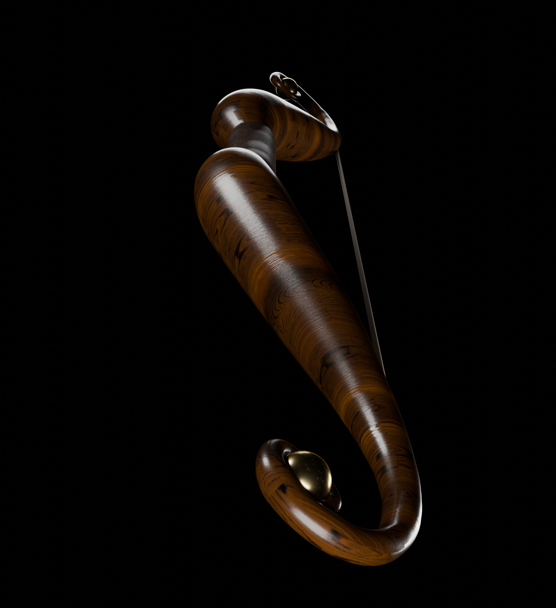 Wooden Bow low poly Low-poly 3D model_2