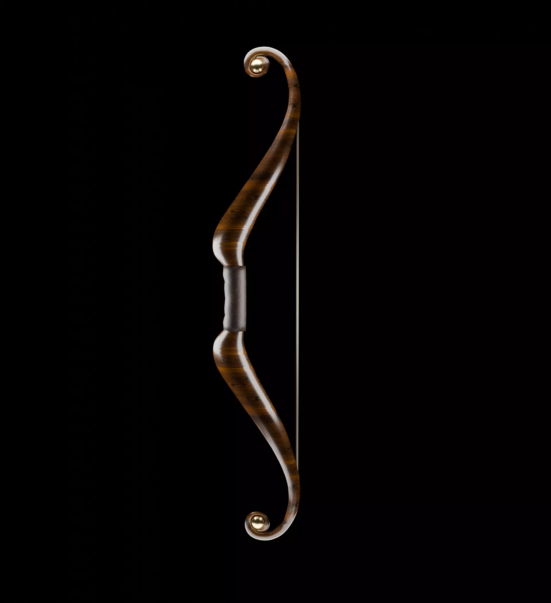 Wooden Bow low poly Low-poly 3D model_0