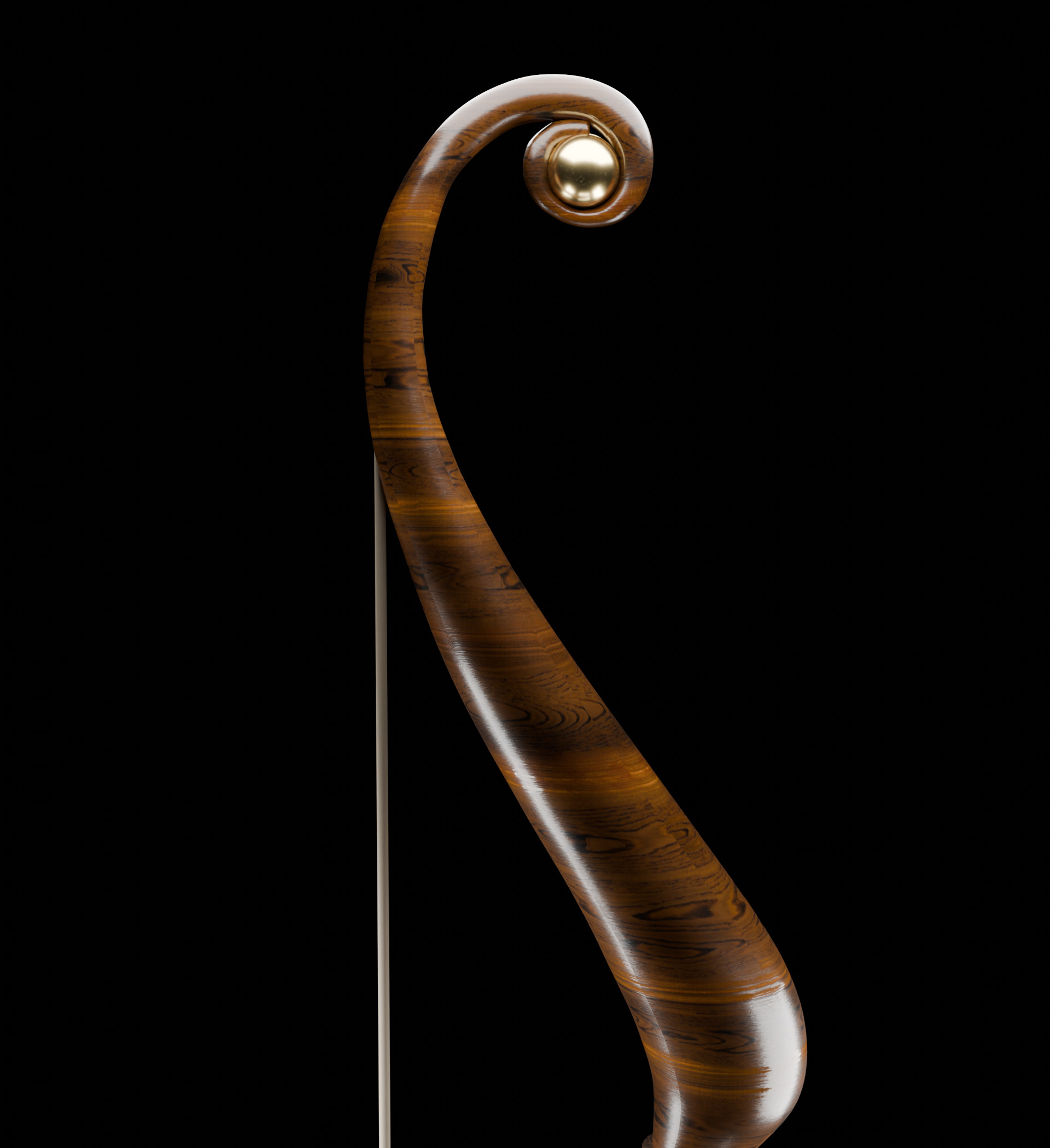 Wooden Bow low poly Low-poly 3D model_1