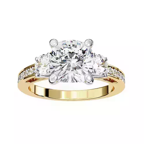 Printable 3D jewelry model of Solitaire Lady Ring with Diamond