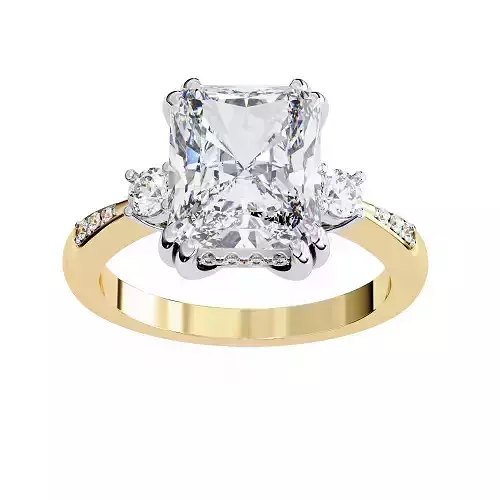 Printable 3D jewelry model of Solitaire Lady Ring with Diamond