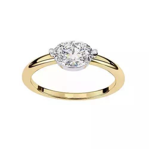 Printable 3D jewelry model of Solitaire Lady Ring with Diamond