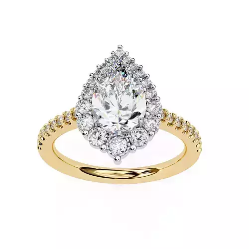 Printable 3D jewelry model of Solitaire Lady Ring with Diamond