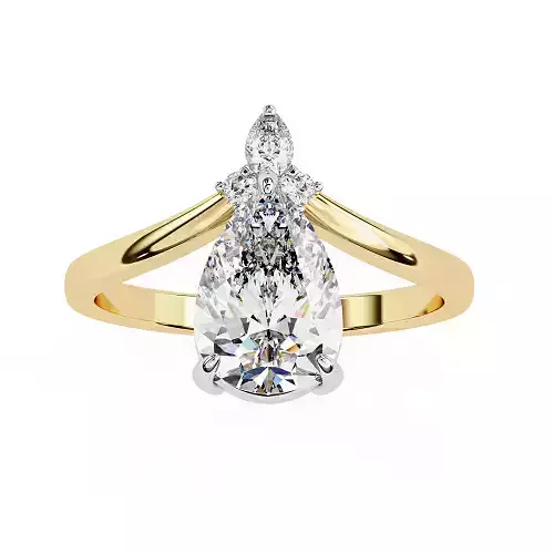 Printable 3D jewelry model of Solitaire Lady Ring with Diamond