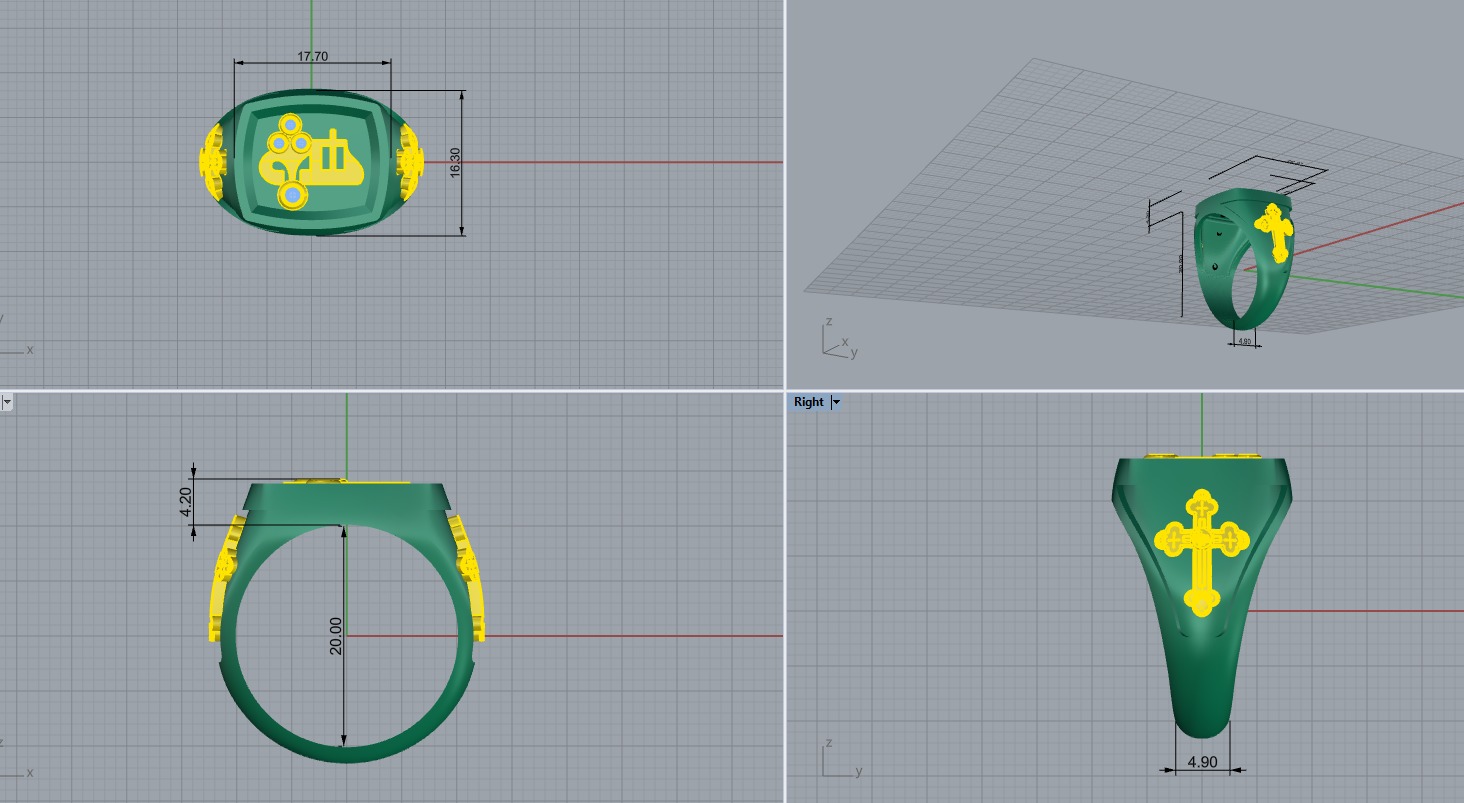 Cross Ring 61231 3D print model_5